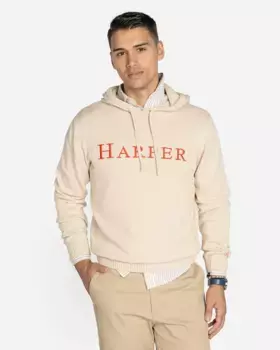 Мужской свитер с круглым вырезом и рисунком спереди Harper & Neyer, цвет Crudo