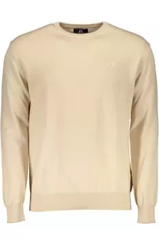 Мужской свитер с круглым вырезом и вышивкой La Martina, бежевый