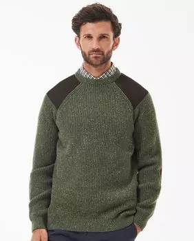 Мужской свитер с круглым вырезом реглан с длинными рукавами Barbour, светло-зеленый