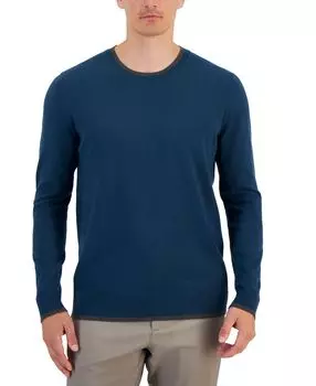 Мужской свитер с круглым вырезом с контрастными краями Alfani