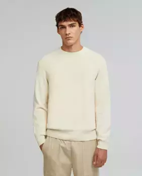 Мужской свитер с круглым вырезом Scalpers, белый