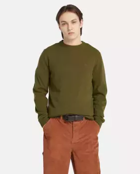Мужской свитер с круглым вырезом Timberland, зеленый