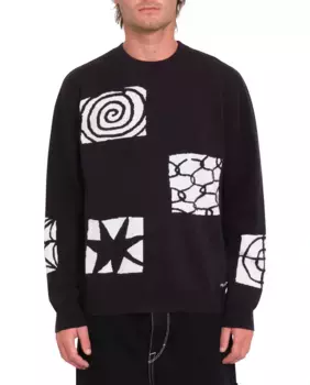 Мужской свитер с принтом и круглым вырезом Volcom, белый