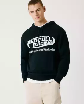 Мужской свитер с регулируемым капюшоном и вышитым логотипом Pepe Jeans, тёмно-синий