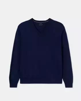 Мужской свитер с v-образным вырезом больших размеров Dustin, темно-синий