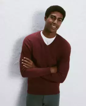 Мужской свитер с V-образным вырезом Easy Wear, цвет Granate