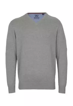 Мужской свитер с v-образным вырезом и вышивкой Dunmore, цвет Grau Mel