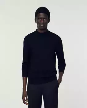 Мужской свитер с воронкообразным вырезом Sandro, чёрный