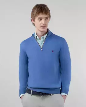 Мужской свитер с воротником-дальнобойщиком El Ganso, синий