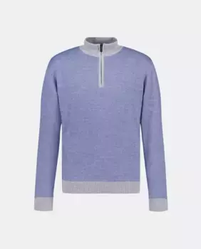 Мужской свитер с воротником-молнией Perkins Mirto, синий