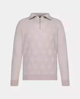 Мужской свитер с воротником-молнией Perkins Mirto, цвет Camel