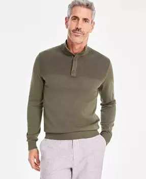 Мужской свитер с воротником на пуговицах Club Room, зеленый