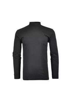 Мужской свитер с воротником стойкой - базовый воротник стойка с длинными рукавами, обычный, одинарный трикотаж, однотонный RAGMAN, черный