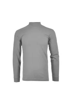 Мужской свитер с воротником стойкой - базовый воротник стойка с длинными рукавами, обычный, одинарный трикотаж, однотонный RAGMAN, цвет Grau Melange