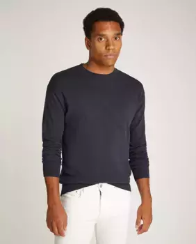 Мужской свитер с вышитым интарсией вензелем Calvin Klein Jeans, черный