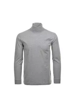 Мужской свитер с высоким воротником - базовая водолазка с длинными рукавами, стандартного кроя, одинарный трикотаж, однотонный RAGMAN, серый