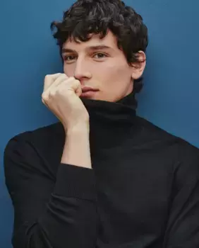 Мужской свитер с высоким воротником Dustin, черный