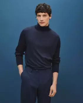 Мужской свитер с высоким воротником Dustin, темно-синий