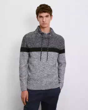 Мужской свитер с высоким воротником Easy Wear, темно-синий