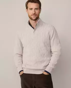 Мужской свитер с высоким воротником и застежкой-молнией до половины Hackett, цвет Crudo