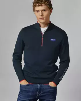 Мужской свитер с высоким воротником и застежкой-молнией Red Bull Racing Pepe Jeans, темно-синий