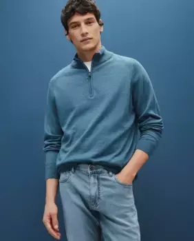 Мужской свитер с высоким воротником на молнии на молнии Dustin, зеленый