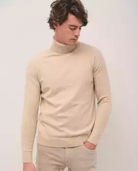 Мужской свитер с высоким воротником Roberto Verino, бежевый