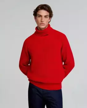 Мужской свитер с высоким воротником стандартного кроя Scalpers, красный