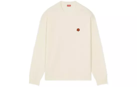 Мужской свитер серии Boke Flower Off White Kenzo, кремовый