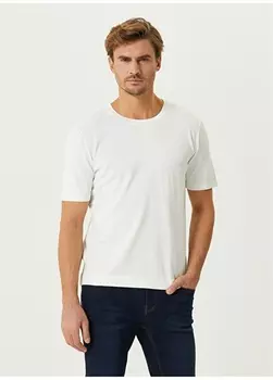 Мужской свитер Slim Fit цвета экрю с круглым вырезом Network