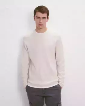 Мужской свитер со структурой Easy Wear, цвет Crudo