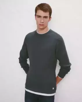 Мужской свитер со структурой Easy Wear, зеленый