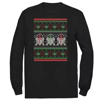 Мужской свитер Star Wars R2-D2 Ugly Christmas Sweater Tee Rebel Licensed Character, черный
