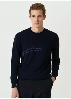 Мужской свитер темно-синего кроя с круглым вырезом Network