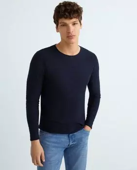 Мужской свитер тонкой вязки с круглым вырезом Jack & Jones, синий