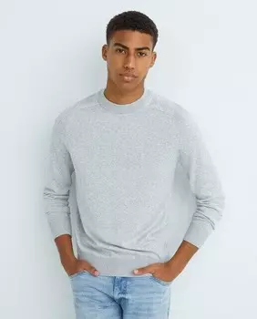 Мужской свитер тонкой вязки с лиоцеллом (ТЕНСЕЛЬ) Esprit, светло-серый