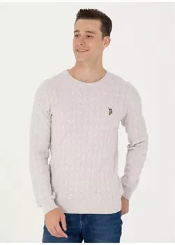 Мужской свитер узкого кроя с круглым вырезом U.S. Polo Assn.