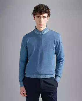 Мужской свитер в рубчик Paul & Shark, синий