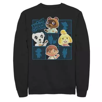 Мужской свитшот Animal Crossing Group Shot Grid Licensed Character