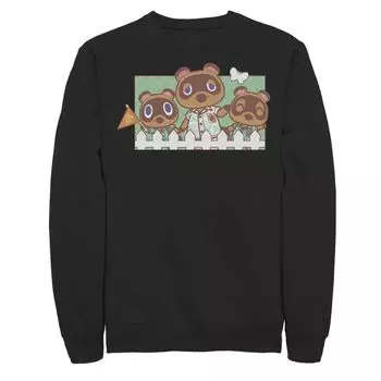 Мужской свитшот Animal Crossing New Horizons Nook Family Portrait Licensed Character, черный