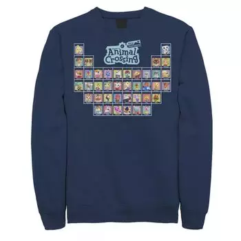 Мужской свитшот Animal Crossing New Horizons Periodic Table Of Villagers Licensed Character