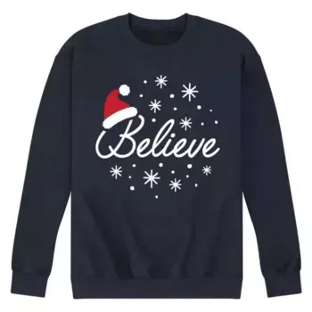 Мужской свитшот Believe с новогодним колпаком Licensed Character, синий