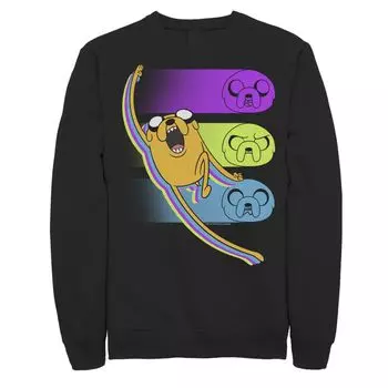 Мужской свитшот Cartoon Network Adventure Time Jake Emotions Licensed Character, черный