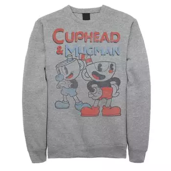 Мужской свитшот Cuphead And Mugman Dynamic Duo Vintage Licensed Character