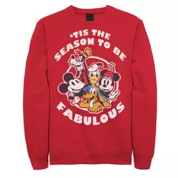 Мужской свитшот Disney Group Shot 'Tis The Season To Be Fabulous Christmas Licensed Character