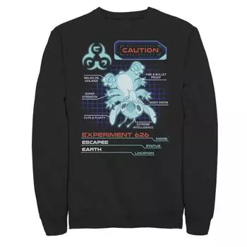 Мужской свитшот Disney Lilo & Stitch Experiment 626 Status Blue Grid