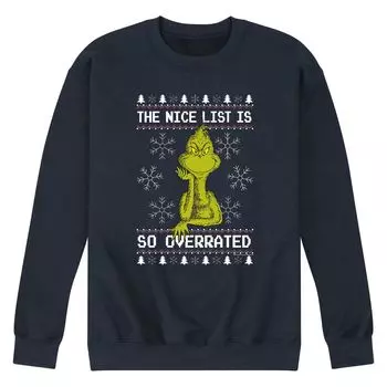 Мужской свитшот Dr. Seuss The Grinch Overrated Licensed Character