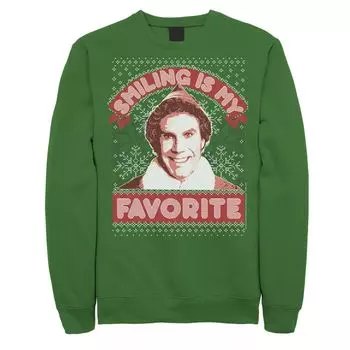 Мужской свитшот Elf Buddy Smiling Is My Favorite Christmas Licensed Character