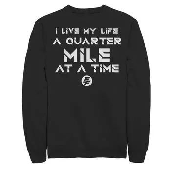 Мужской свитшот Fast & Furious Life At A Quarter Mile At A Time Word Stack Licensed Character