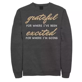 Мужской свитшот Fifth Sun Grateful And Excited Quote Licensed Character